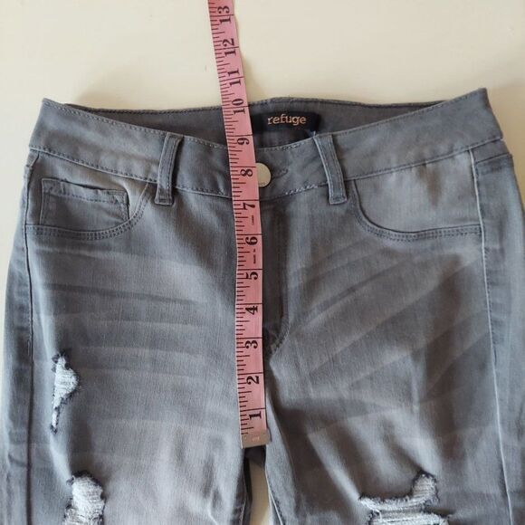 Refuge womens jeans gray distressed skinny stretch size 4 - Picture 6 of 7